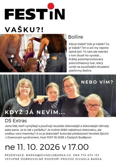 Plakát události FEST IN 2026: Vašku?! + Když já nevím... Nebo vím?