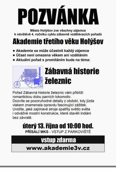 Plakát události Zábavná historie železnic