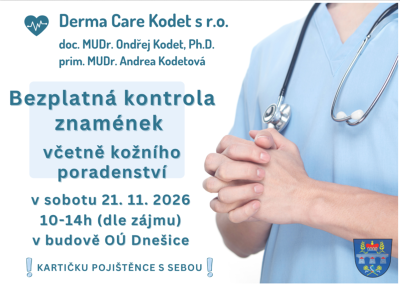 Plakát události Bezplatná kontrola znamének
