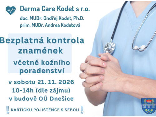 Plakát události Bezplatná kontrola znamének