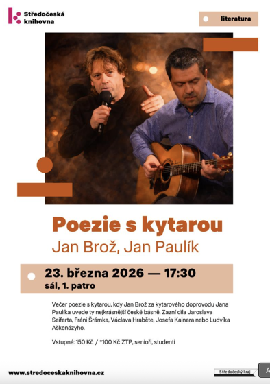 Plakát události Jan Brož, Jan Paulík — Poezie s kytarou