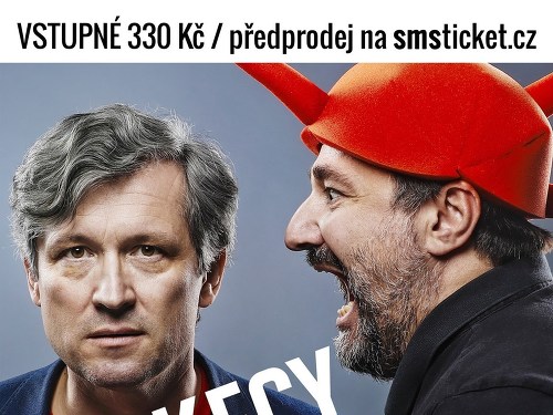 Plakát události KECY & POLITIKA – Bohumil Pečinka a Petros Michopulos