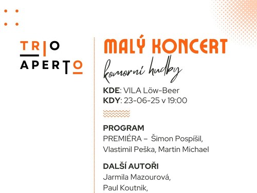 Plakát události Malý koncert komorní hudby