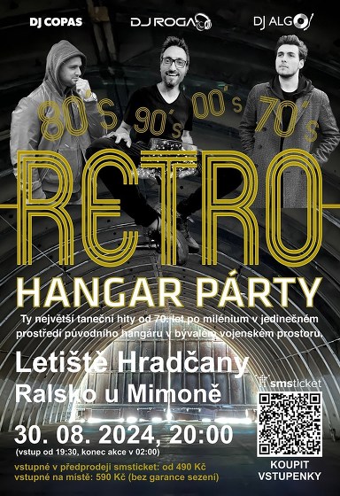 Plakát události Retro Dance Párty v hangáru