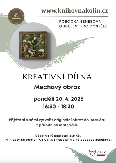 Plakát události Kreativní dílna - Mechový obraz