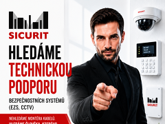 SICURIT CS, spol. s r.o. nabízí práci na pozici Technická podpora bezpečnostních systémů EZS/CCTV – bez montáží v obci Brno