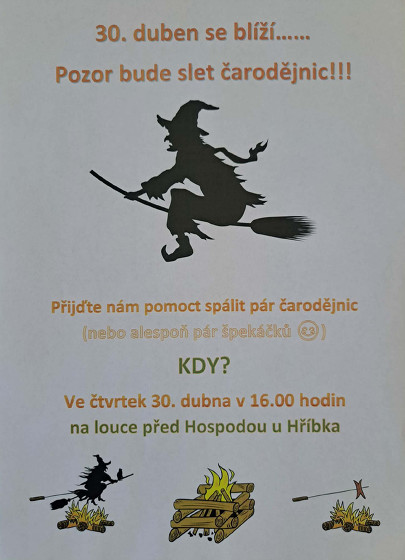 Plakát události Slet čarodějnic