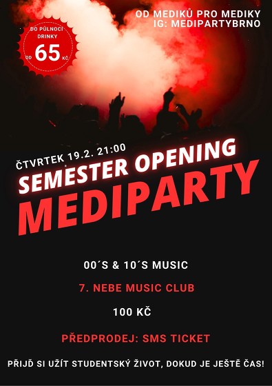 Plakát události Semester Opening MEDIPARTY