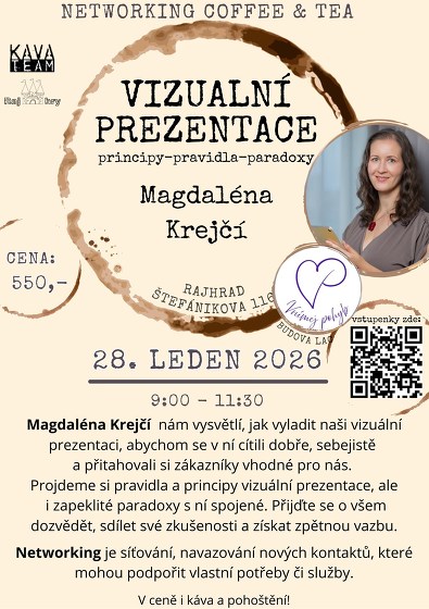 Plakát události Networking Coffee & Tea - Magdaléna Krejčí
