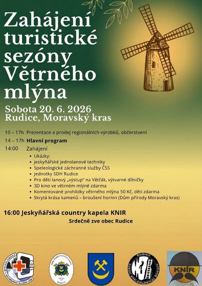 Plakát události Zahájení turistické sezóny Větrného mlýna