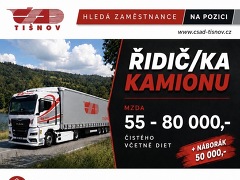 ČSAD Tišnov nabízí práci na pozici Řidič/řidička kamionu v obci Tišnov