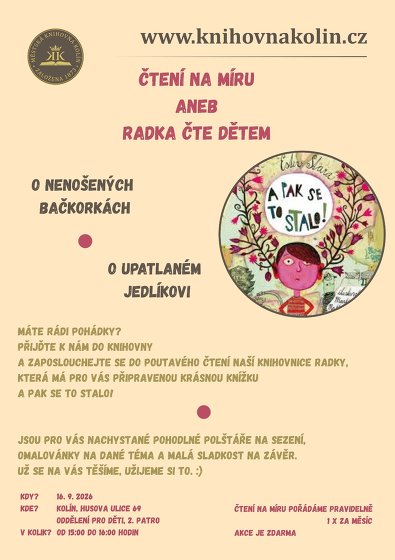 Plakát události Čtení na míru aneb Radka čte dětem