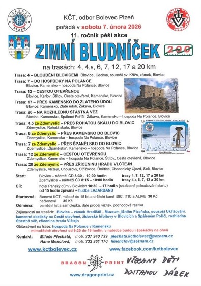 Plakát události 11. ročník pěší akce Zimní Bludníček