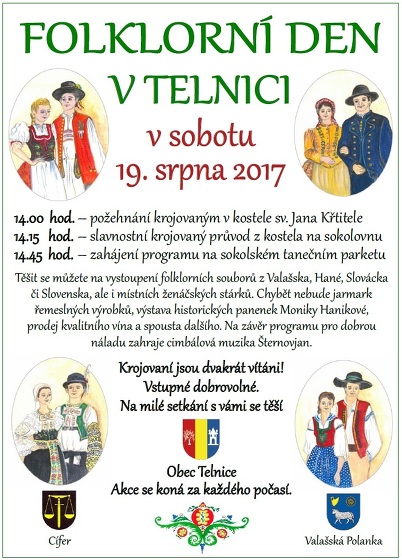 Plakát události Folklórní den v Telnici