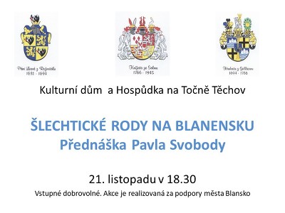 Plakát události Šlechtické rody na Blanensku