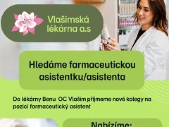 Vlašimská lékárna a.s nabízí práci na pozici Farmaceutický asistent / asistentka v obci Vlašim