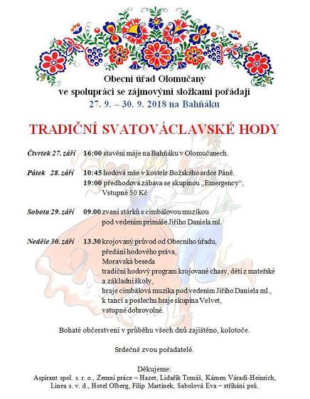Plakát události Svatováclavské hody 27. - 30. 9.