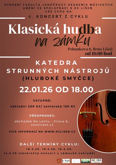 Plakát události Klasická hudba na zámku (Katedra strunných nástrojů)