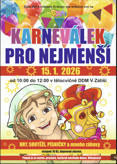 Plakát události Karneválek pro nejmenší