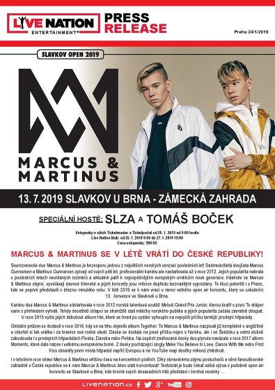 Plakát události Slavkov Open 2019: Marcus & Martinus