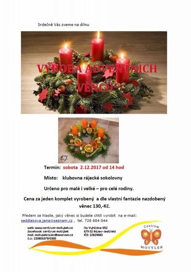 Plakát události Výroba adventních věnců