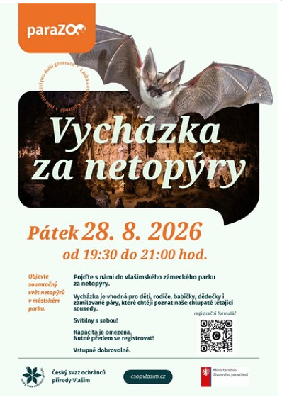 Plakát události Vycházka za netopýry ve vlašimském zámeckém parku