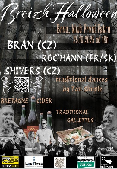Plakát události Breizh Halloween - Bran (CZ), Roc’hann (FR/SK), Shivers (CZ)