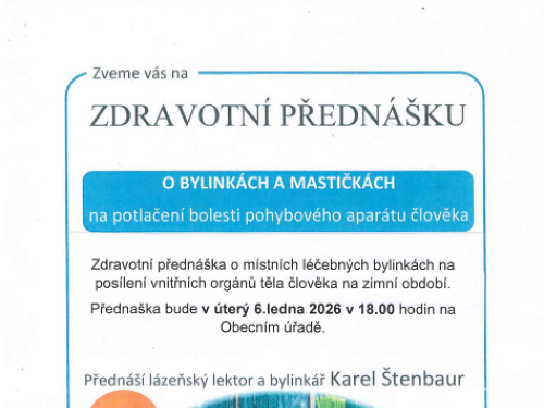 Plakát události Zdravotní přednáška, Sudice