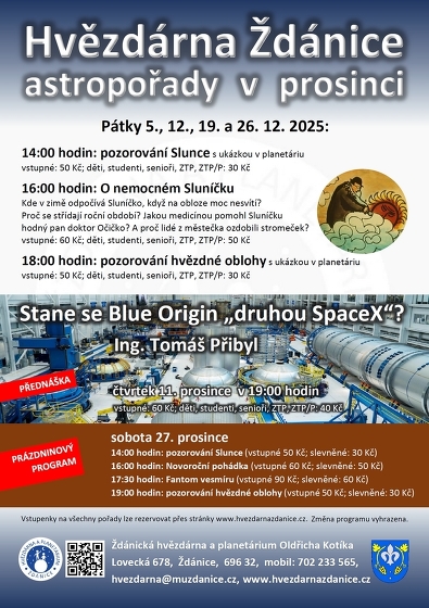 Plakát události Hvězdárna Ždánice: astropořady v prosinci