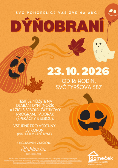 Plakát události Dýňobraní v SVČ Pohořelice