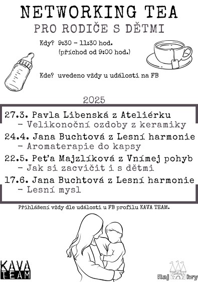Plakát události Networking Tea v Rajhradě - J. Buchtová / Letní aromaterapie