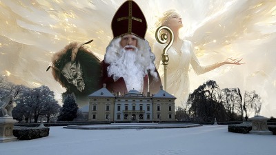 Plakát události Mikuláš na zámku, čertíci v podzemí a KRAMPUSÁCI.