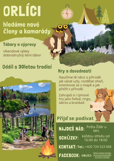 Plakát události Tábornický oddíl Orlíci hledá nové členy