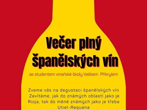 Plakát události Večer plný španělských vín v kavárně ERA