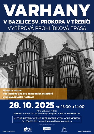 Plakát události Varhany v bazilice sv. Prokopa v třebíči