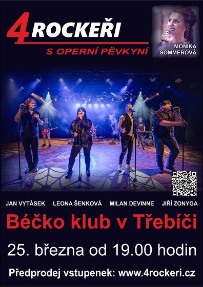 Plakát události 4 ROCKEŘI a operní pěvkyně v Třebíči