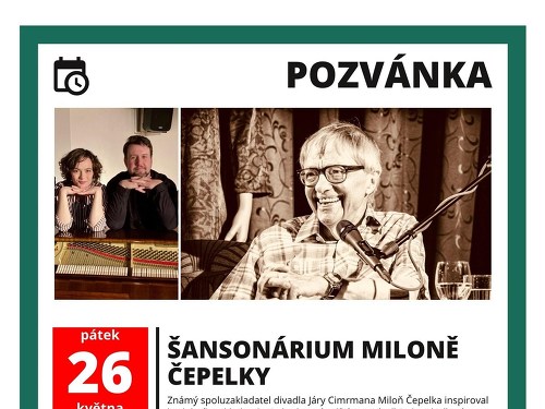 Plakát události Šansonárium Miloně Čepelky