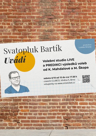 Plakát události Volební studio LIVE + PREDIKCE výsledku sněmovních voleb