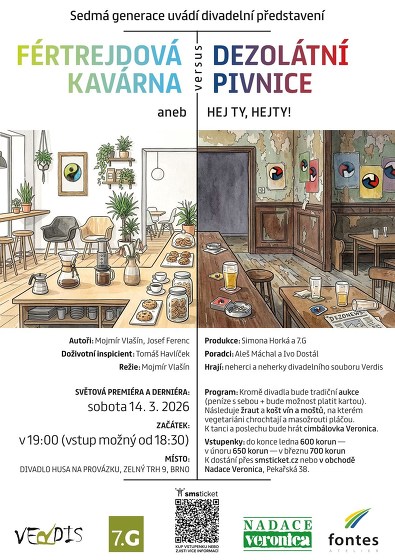 Plakát události Fértrejdová kavárna versus Dezolátní pivnice