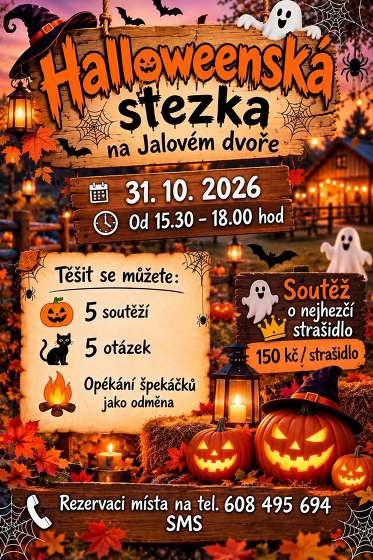 Plakát události Halloweenská stezka na Jalovém dvoře