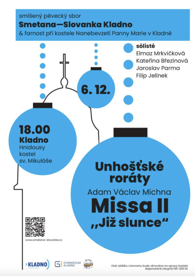 Plakát události Unhošťské roráty, Adam Václav Michna - Missa II 