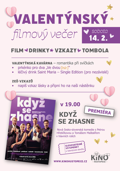 Plakát události Valentýnský večer na kině