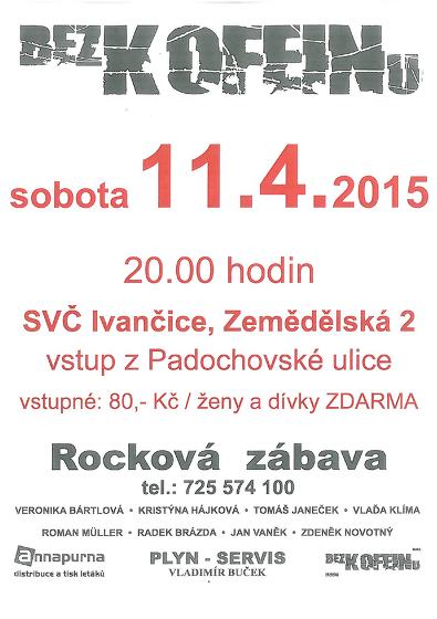 Plakát události BEZ KOFEINU - rocková zábava