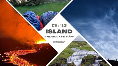 Plakát události Island s krosnou a bez plánu