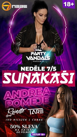 Plakát události SUNAKAŠI EDM vol.2 w/DJ POMEJE/TARIII/REINETTE → 7.nebe