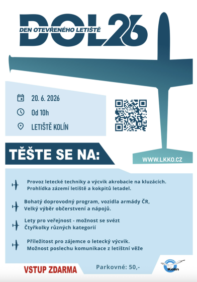 Plakát události Den otevřeného letiště Kolín