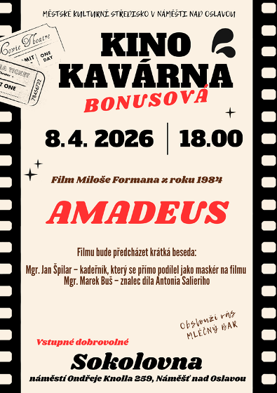 Plakát události Kinokavárna - film Amadeus