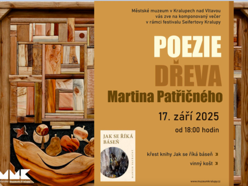 Plakát události Poezie dřeva Martina Patřičného