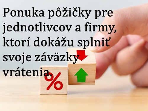 P onuka pôžičky pre jednotlivcov a firmy