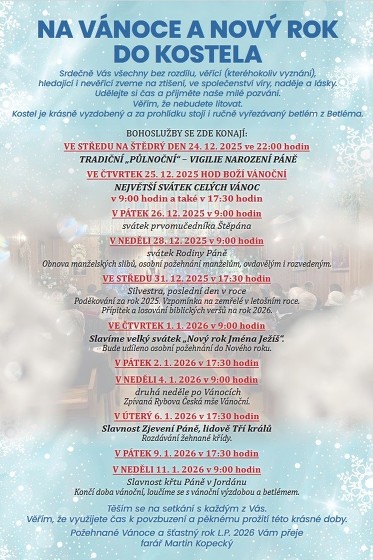 Plakát události Na Vánoce a Nový Rok do dřevěného kostela